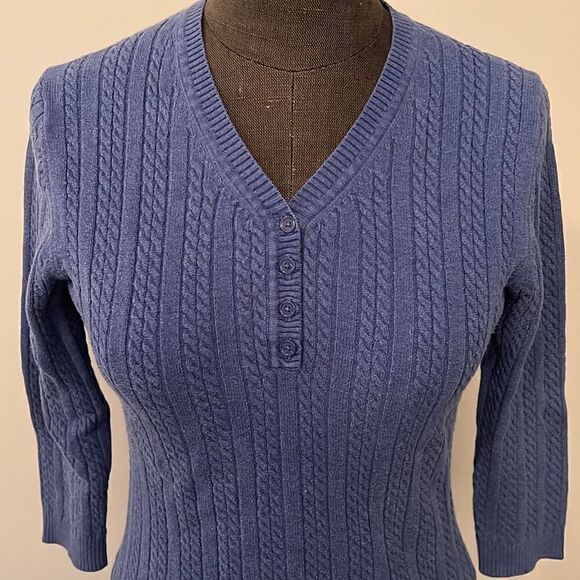 Croft&Barrow Women's Navy Blue Pullover Sweater - Picture 3 of 7